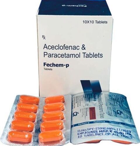 Aceclofenac & Paracetamol Tablets,10X10 Tablets General Medicines