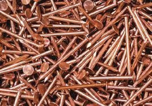 Heavy Duty And High Performance Polished Finish Golden Copper Nail For Industrial Use Grade: A