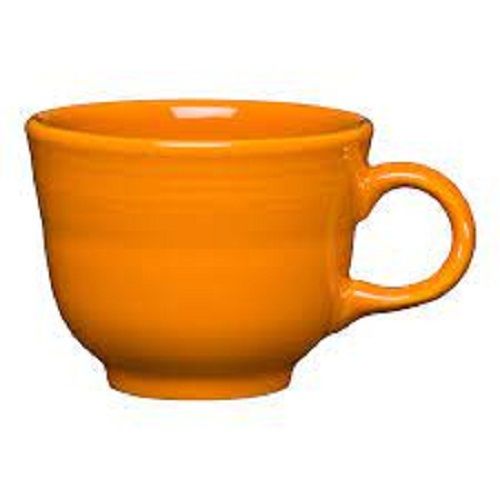 Scratch And Crack Resistance Fine Glossy Finish Plain Orange Ceramic Cup Size: Small