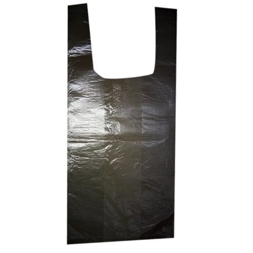 U Cut Hdpe Virgin Polythene Carry Bag - HDPE Material, Lightweight and Durable Design, Black Color | Strong Tear-Resistant Build with Smooth Surface Finish