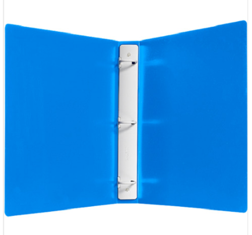 Blue Rectangular Polypropylene Three Ring File Folder For Office With A 