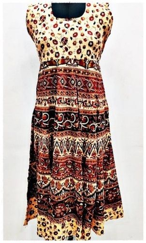 Brown Gorgeous And Beautiful Ankle Length Printed Ladies Cotton Kurti