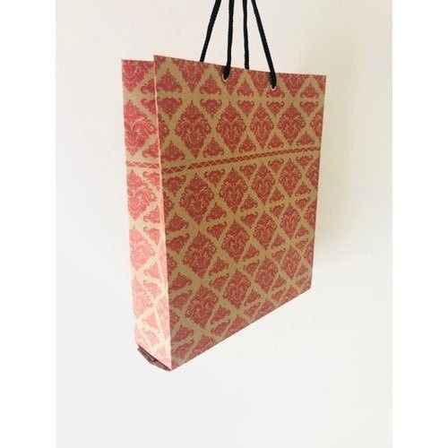 Light Weight Biodegradable Reusable Recyclable Printed Red Paper Carry Bags