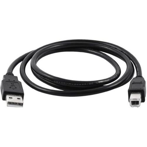 Lightweight Sleek Design Fast Transmission Speed And Charging Black USB Cable - PVC Material, 15mm Length, USB A/B Connector | Compatible with Android, iOS Devices & Velcro Strap for Easy Storage