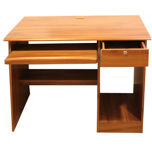 Termite Resistant Easy To Clean Brown Wooden Computer Table With Drawer 