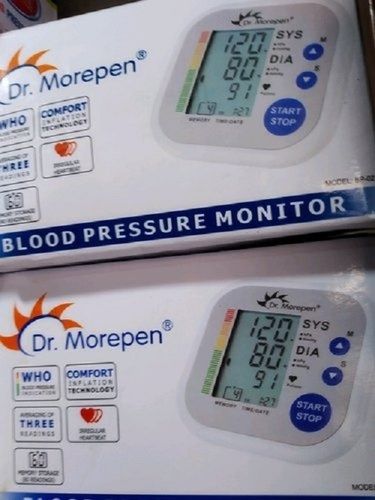 Dr. Morepen Automatic Bp-02 Bp Monitor Machine In White Colour, Made In India  Application: Measure Blood Pressure