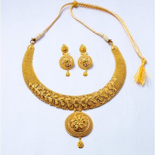 Buy Gold Inspired Latest Light Weight 1 Gram Gold Necklace Design Bridal  Jewellery