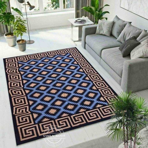 Beautiful And Smooth Fine Finish Elegant Look Black Printed Floor Carpet For Home