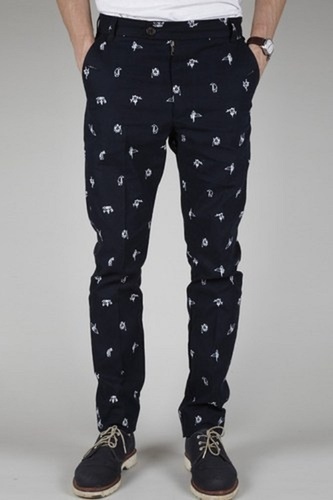 ड्राई क्लीनिंग कैज़ुअल वियर डार्क ब्लू प्रिंटेड रेगुलर फिट मशीन और हैंड वॉश फ्रेंडली मेन कॉटन ट्राउज़र