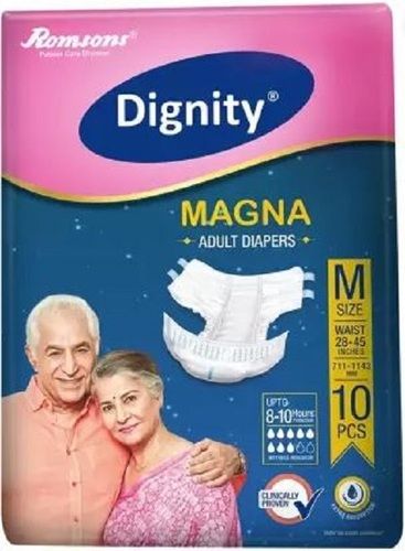 Packaging Size 10 Pieces Romsons Dignity Magna Adult Diapers With Medium Size 