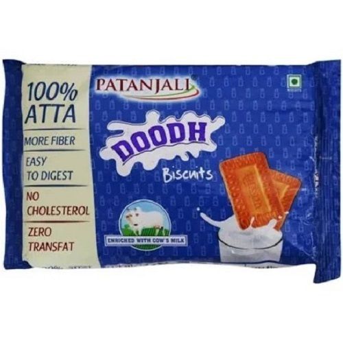 Low-Fat Patanjali Biscuits 100% Atta With More Fiber Doodh Biscuits, Pack Size 900 Gram