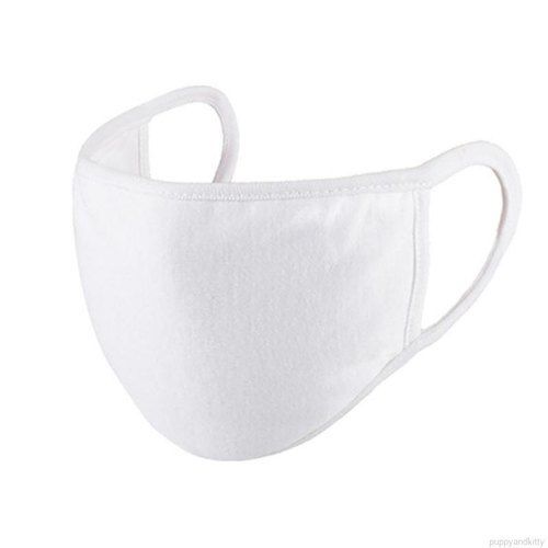 Plain White Pollution Free Comfortable To Wear Washable Cotton Face Mask