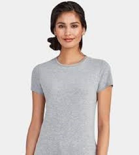 Women Cotton Comfortable And Breathable Easy To Wear O-neck Grey Short Sleeves T-shirt