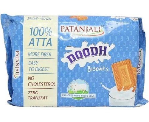 Zero Trans Fat Patanjali Biscuits 100% Atta With More Fiber Doodh Biscuits, Pack Size 300 Gram