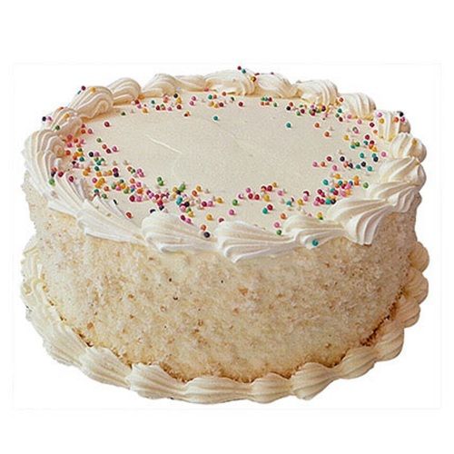1kg Weight Yummy And Delicious Round Vanilla Flavor Cake Without Egg