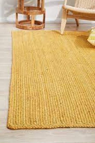 Beautiful And Stylish Elegant Look Plain Yellow Floor Carpet For Living Room