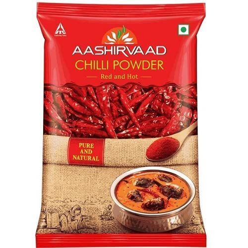 High-Quality Flavor Spicy And Tasty Aashirvaad Chili Powder, Red And Hot, 500g 