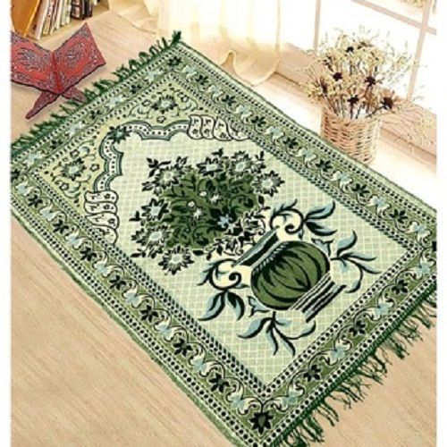 Light Weight And Comfortable Rectangle Green Printed Floor Carpet For Home  Design: Modern