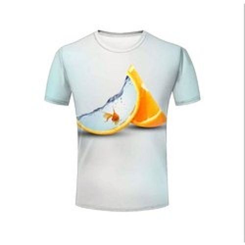 Men Comfortable And Light Weight White Printed Round Neck Half Sleeves T-Shirt  Age Group: 16