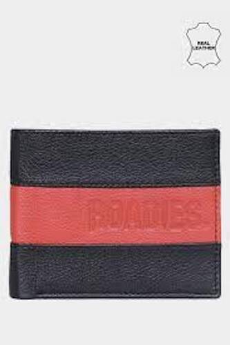 Men High Quality Microfiber Sleek Durable And Fashionable Black And Pink Leather Wallet