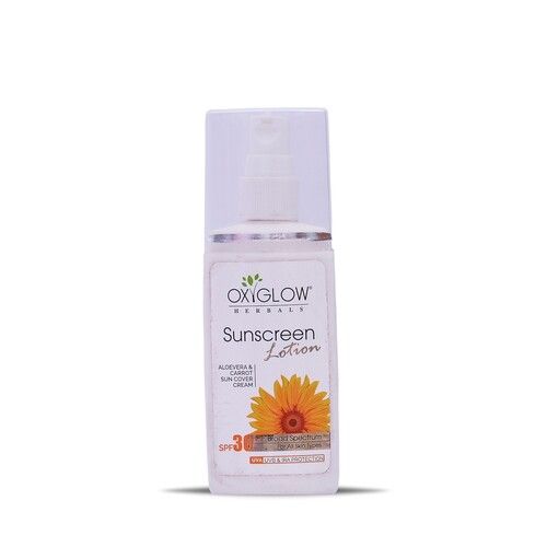 Uv Blocking Oxyglow Aloe Vera And Carrot Spf 30 Sun Cover Lotion, 100G