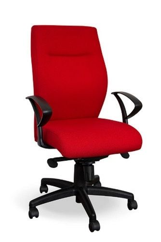 Machine Made Red Color Steel Pattern Padded Seat Plain And Sturdy Office Chair For Office Use 