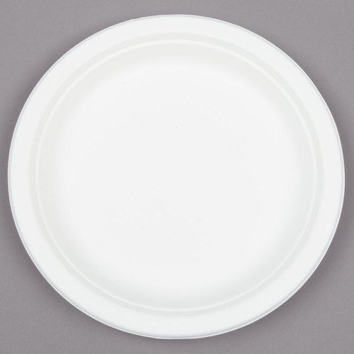 Sugarcane Bagasse Plates Round Plate For Utility Dishes, 9inch (Pack Of 25)