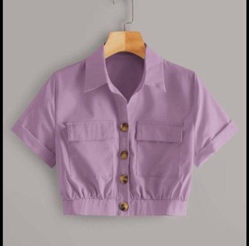 Women Comfortable And Breathable Long Lasting Purple Top For Daily Wear