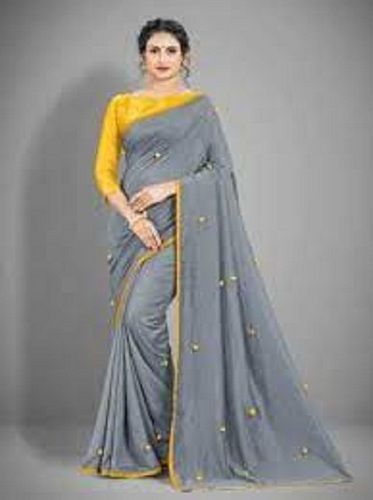 Grey Linen Woven Saree With Blouse 4739SR12