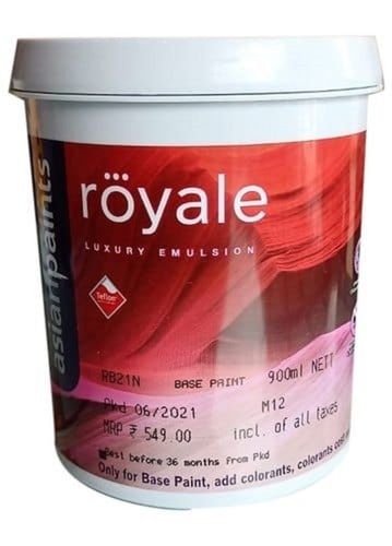 Asian Paints Royale Luxury Emulsion Paint, 1 Liter Bucket Used For Painting Wall Chemical Name: Barium Sulphate