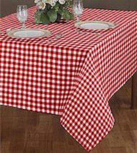  सुंदर सॉफ्ट बफ़ेलो चेक्स रेड प्लेड स्क्वायर डाइनिंग टेबल कवर क्लॉथ 
