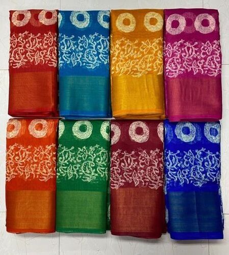 Casual Wear Ladies Designer Handloom Silk Printed Cotton Saree