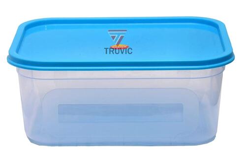 Easy To Carry Durable Strong Solid Lightweight White Truvic Large Plastic Container With Blue Lid