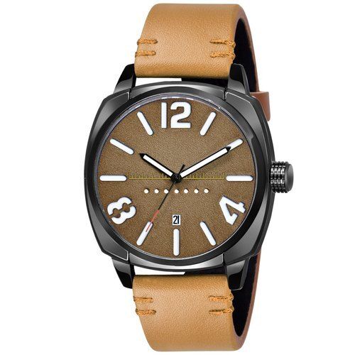 Brown Fashionable Analog System Round Formal Wear Watches For Men