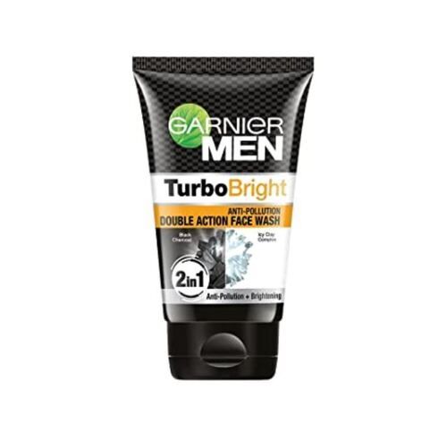 Garnier Men Face Wash For Brightening And Anti Pollution With 100 Gram Plastic Tube Packaging  Color Code: Black