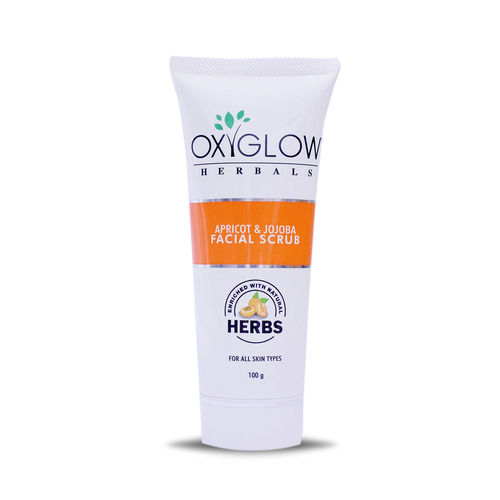 Safe To Use Oxyglow Herbal Apricot And Jojoba Facial Scrub For All Skin Types, 100G