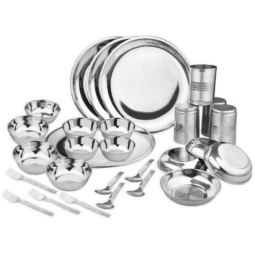 Stainless Steel Dinner Set For Home, Hotel And Restaurant Usage, Shiny Color