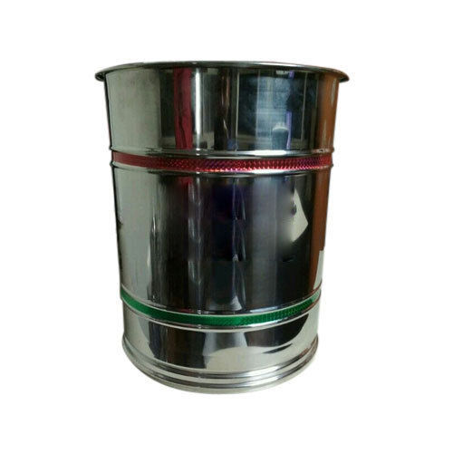 Stainless Steel Drum In Cylinder Shape For Domestic Usage, Silver Color