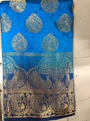 Same As Picture Women Comfortable And Breathable Cotton Silk Banarasi Saree With Unstitched Blouse 