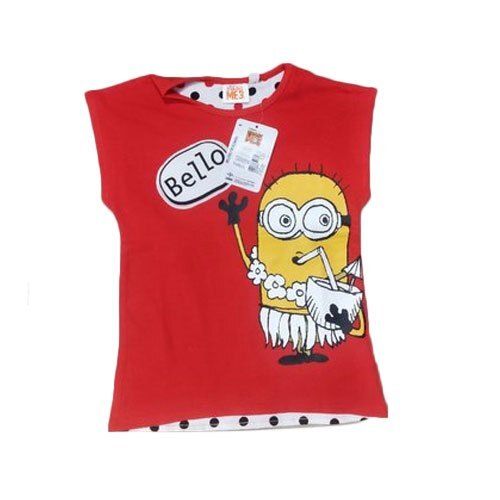 Yellow Cartoon Printed Fancy Short Sleeve Round Neck Cotton T-shirt For  Women at Best Price in Tirupur
