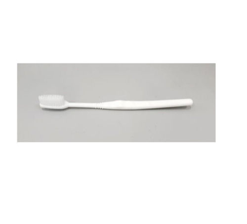 Elastic Compact Head Soft Bristles Hard Plastic White Handle Toothbrush 