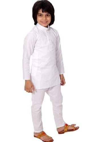 Baby Boys Festive & Party Solid White Colour Full Sleeves Kurta And Pyjama Set Age Group: 6 Months To 11 Years