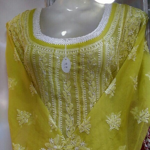 Source Summer fashion cotton Lucknow Chikan hand embroidery Kurti Long  designer Cotton kurti  tunic kurtawholesale cotton kurtis on  malibabacom