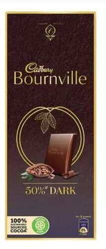 Brown Cadbury Bournville 50% Rich Cocoa Smooth Texture Chunk Dark Chocolate Bar