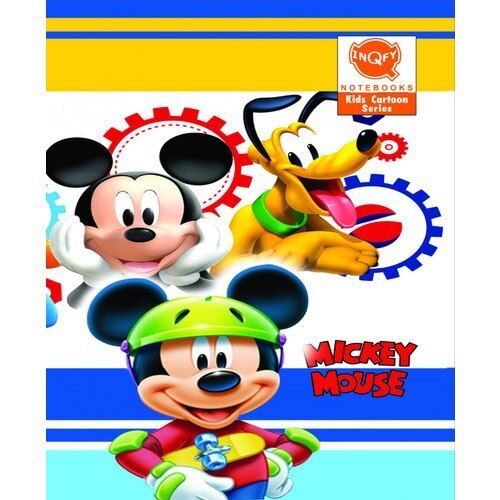 Paper Easy To Use Fast Writing Soft Bound Single Line Mickey Mouse Printed Writing Notebook