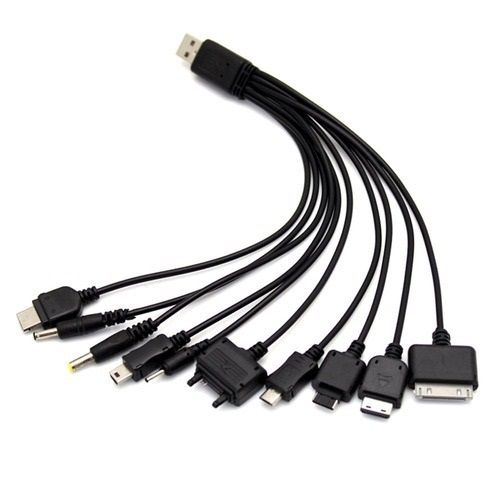 Fast Charging Speed And Light Weight Portable Mobile Phone Cable Colour Black  Body Material: Plastic