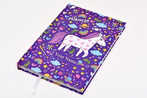 Paper Heavy Duty Purple Hard Covered Kids Sketch Notebook For Daily Use 