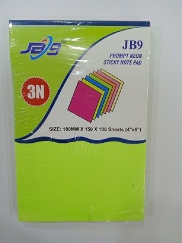 Jb9 - N406 4X6 Prompt Neon Sticky Extra Smooth Note Pad For Students Hard Bound