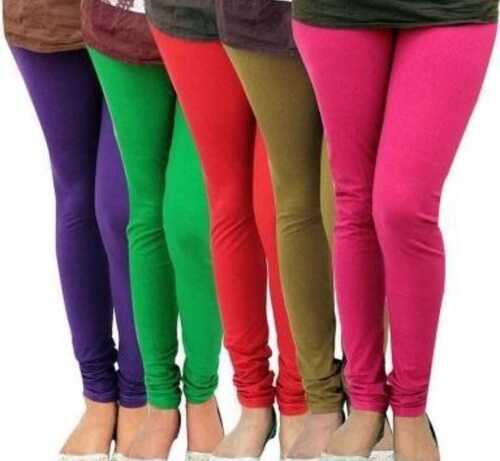 Indian Lightweight With Soft Fabric Premium Quality Colorful Plain Cotton Leggings For Ladies 