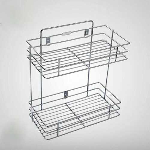 Silver Color Rust-Resistant Heavy-Duty Stainless Steel Display Stand With 2 Racks Application: Kitchen